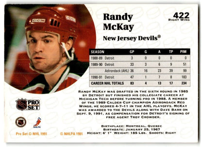 1991-92 Pro Set Randy McKay New Jersey Devils #422