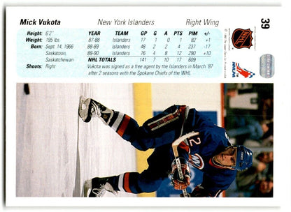 1990-91 Upper Deck Mick Vukota New York Islanders #39