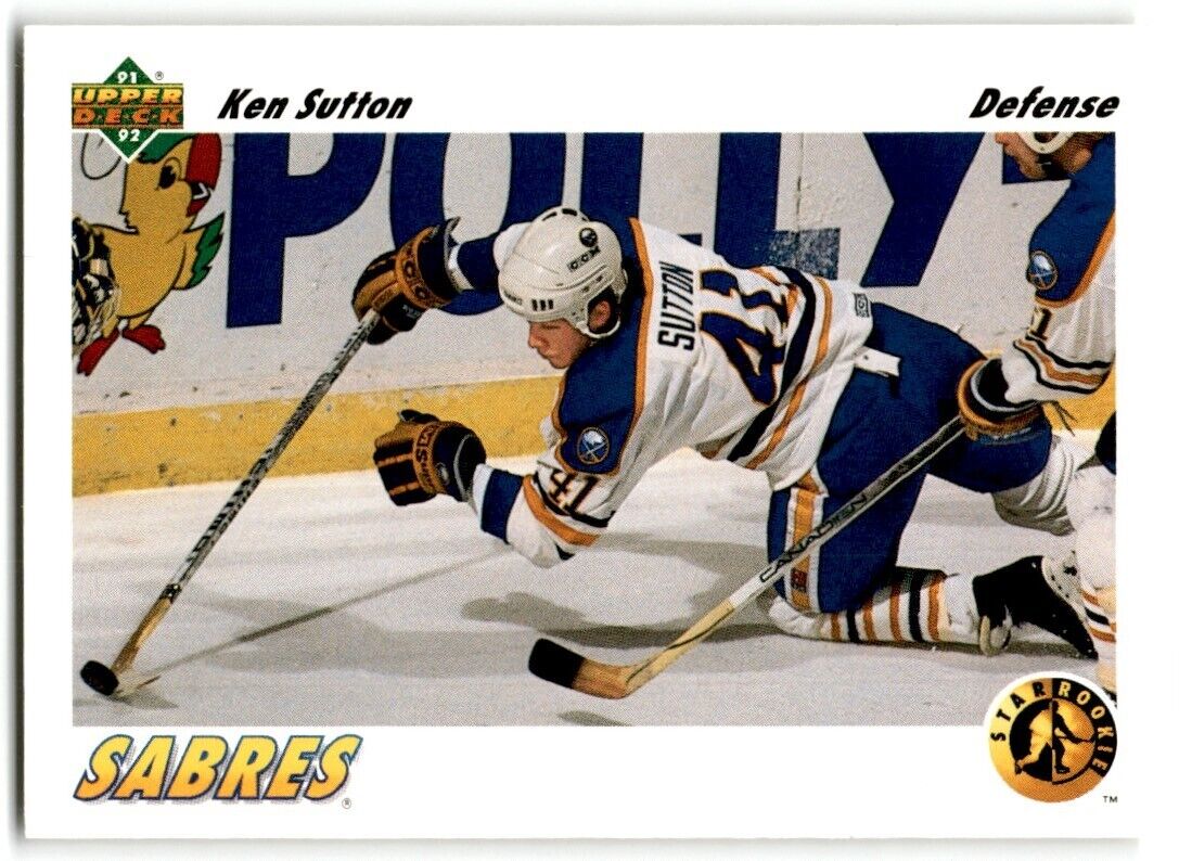 1991-92 Upper Deck Ken Sutton Rookie Buffalo Sabres #458