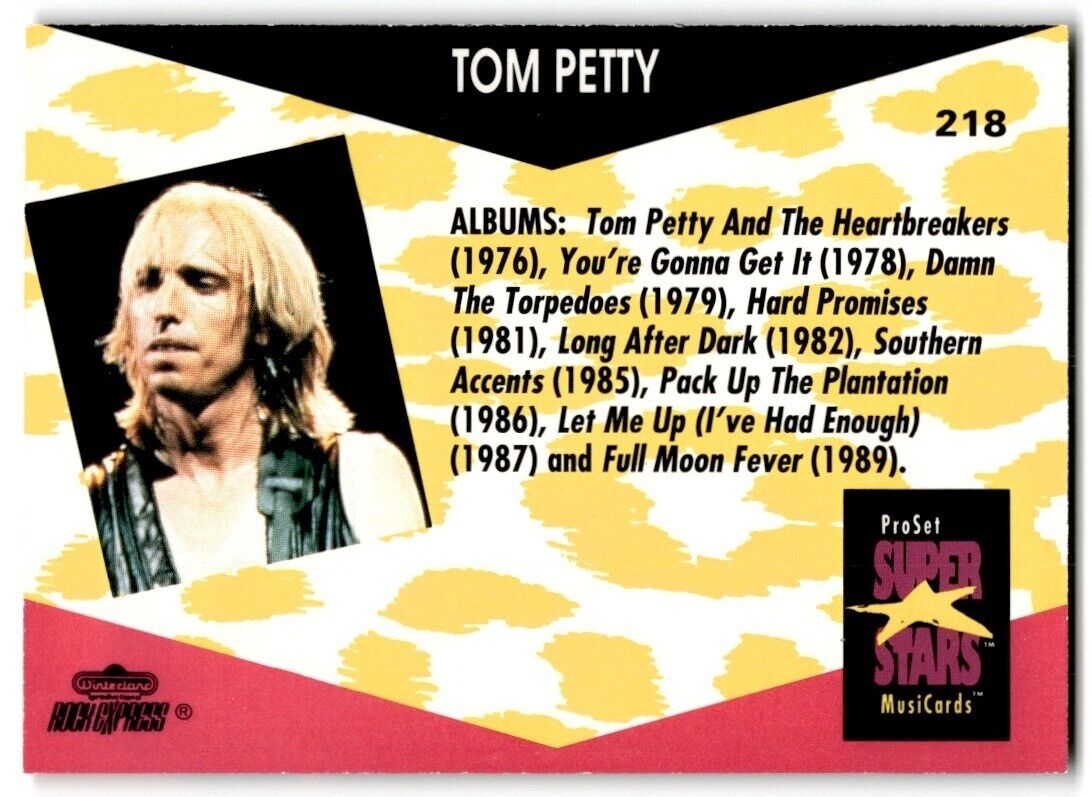 1991-92 ProSet Super Stars MusiCard Tom Petty #218