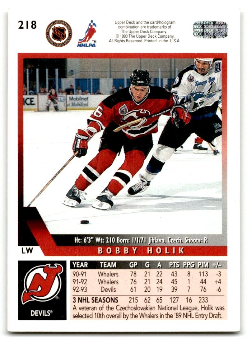 1993-94 Upper Deck Bobby Holik New Jersey Devils #218