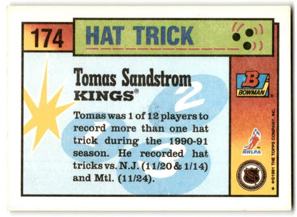 1991-92 Bowman Tomas Sandstrom Los Angeles Kings #174