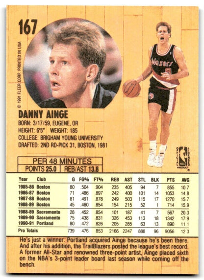 1991-92 Fleer Danny Ainge Portland Trail Blazers #167