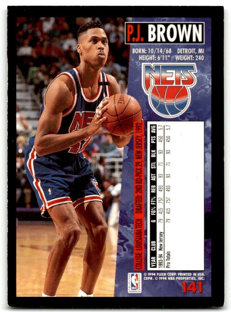 1994-95 Fleer P.J. Brown New Jersey Nets #141