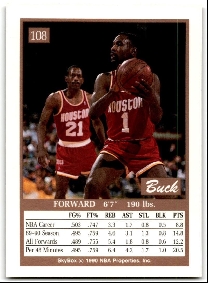 1990-91 SkyBox Buck Johnson Houston Rockets #108