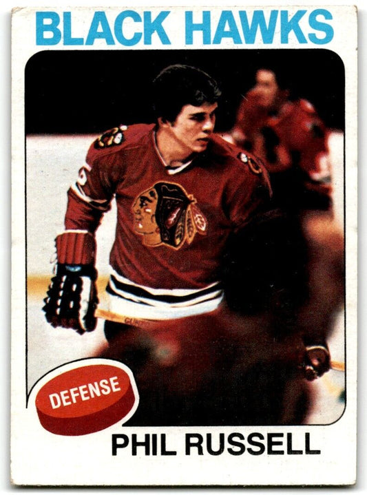 1975-76 Topps Phil Russell Chicago Blackhawks #102