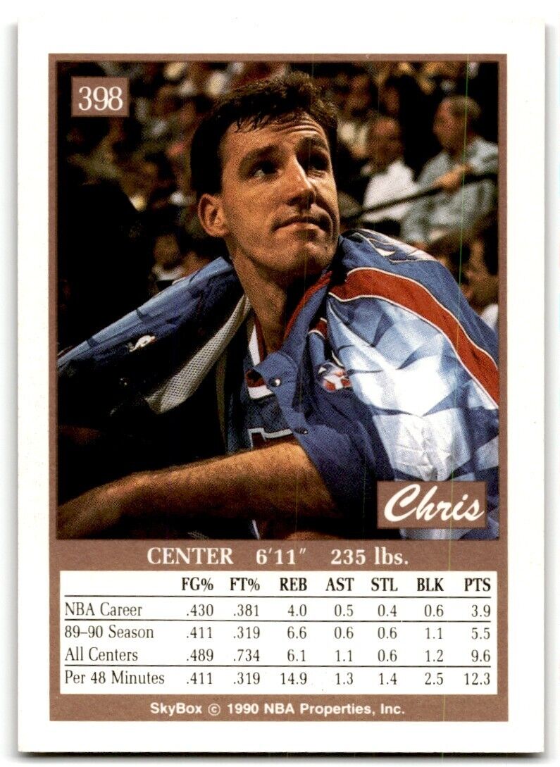 1990-91 SkyBox Chris Dudley Rookie New Jersey Nets #398