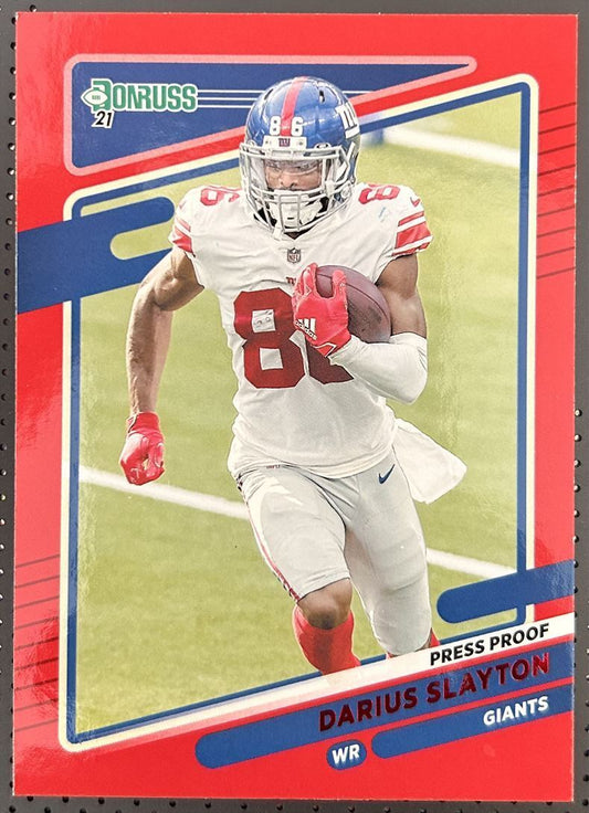 2021 Donruss Press Proof Blue Red Darius Slayton New York Giants #80 Parallel