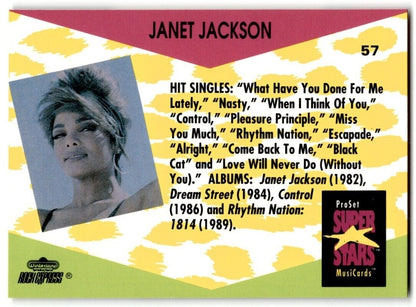 1991-92 ProSet Super Stars MusiCard Janet Jackson #57