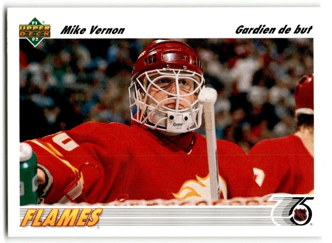 1991-92 Upper Deck French Mike Vernon Calgary Flames #163