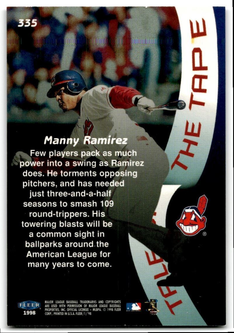 1998 Fleer Tradition Manny Ramirez Cleveland Indians #335