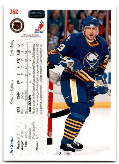 1991-92 Upper Deck Jiri Sejba Rookie Buffalo Sabres #362