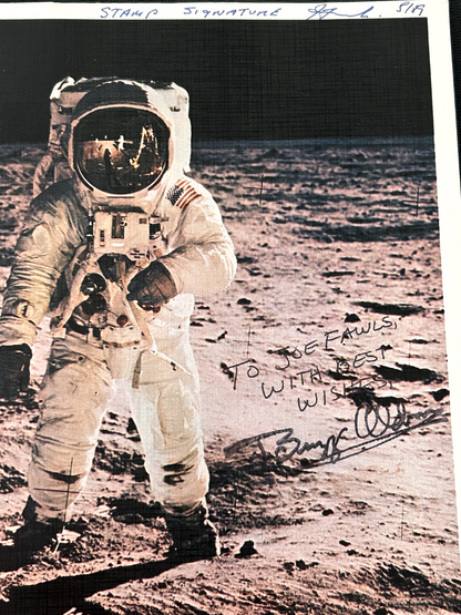 NASA Apollo Astronaut Buzz Aldrin STAMP autograph 8X10 litho