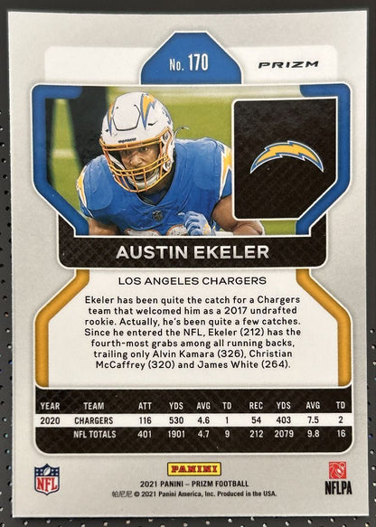 2021 Panini Prizm Red Ice Austin Ekeler Los Angeles Chargers #170 Parallel