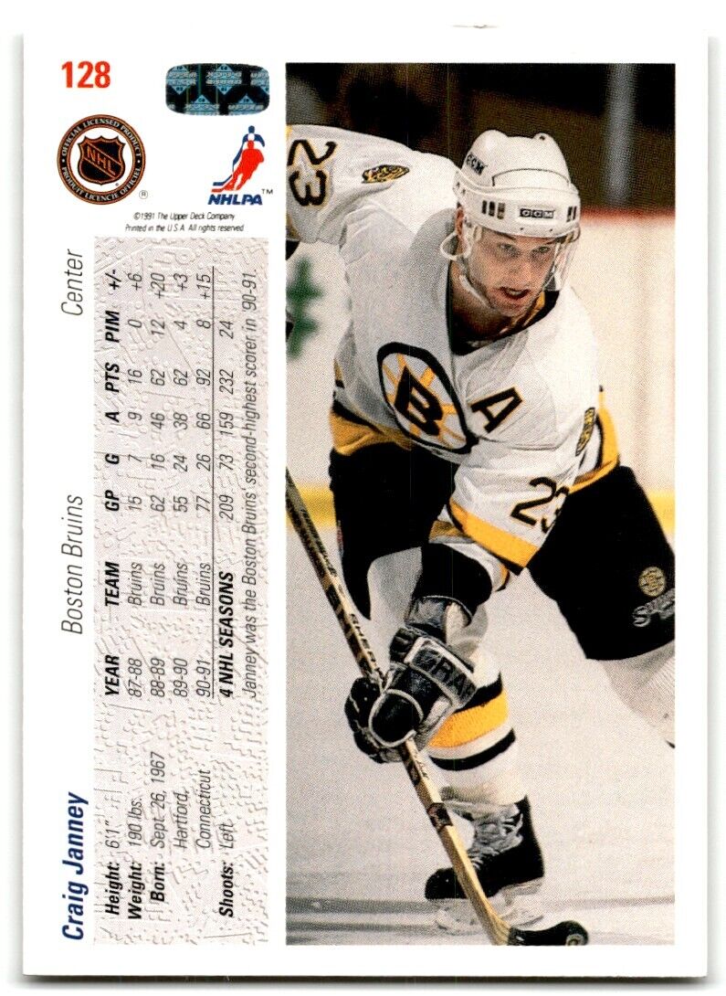 1991-92 Upper Deck Craig Janney Boston Bruins #128