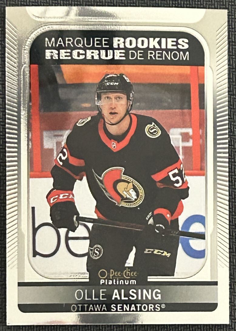 2021-22 O-Pee-Chee Platinum Marquee Rookies Olle Alsing Rookie Ottawa Senators