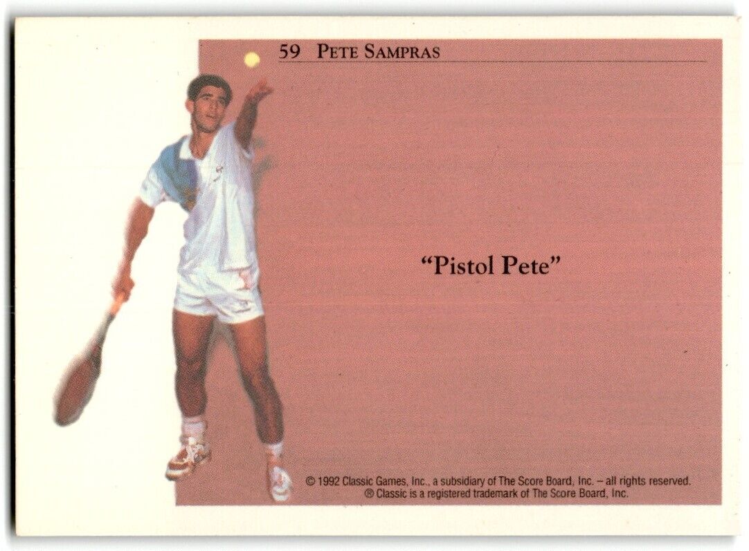 1992 World Class Athlete Pete Sampras Rookie #59