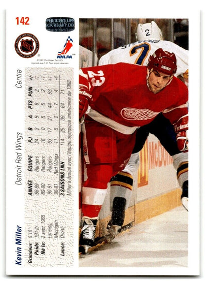 1991-92 Upper Deck French Kevin Miller Detroit Red Wings #142