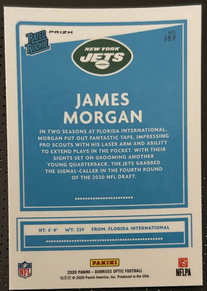 2020 Donruss Optic Bronze James Morgan Rookie New York Jets #189 Parallel