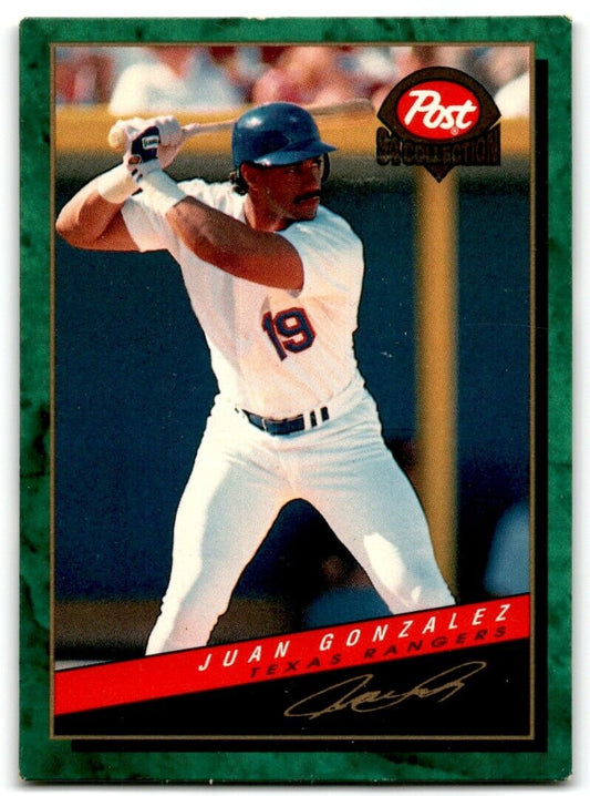 1994 Post Cereal Juan Gonzalez Texas Rangers #3