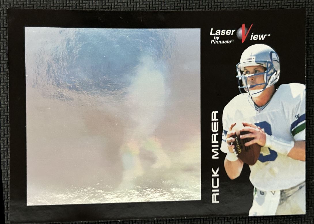 1996 Pinnacle Laser View Hologram Rick Mirer Seattle Seahawks #18