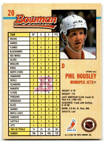 1992-93 Bowman Phil Housley Winnipeg Jets #20