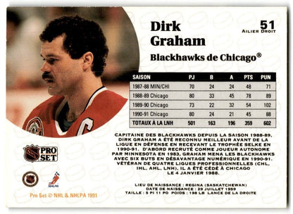 1991-92 Pro Set Dirk Graham Chicago Blackhawks #51