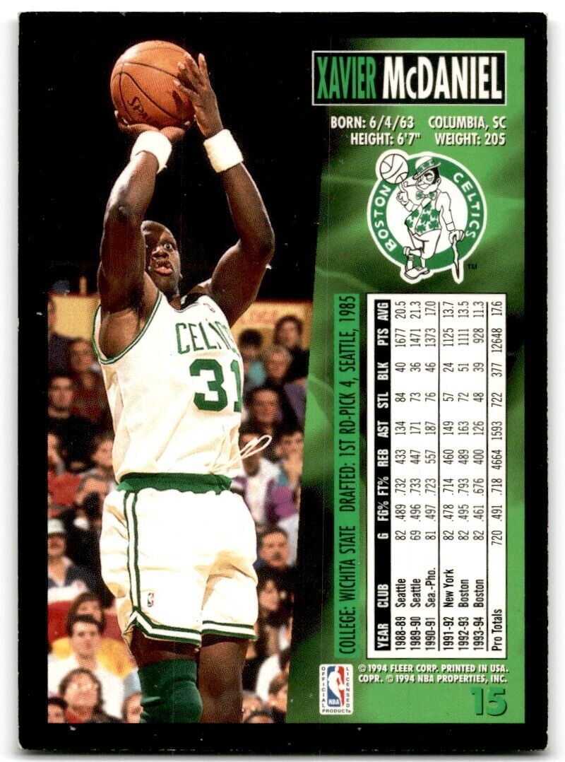 1994-95 Fleer Xavier McDaniel Boston Celtics #15