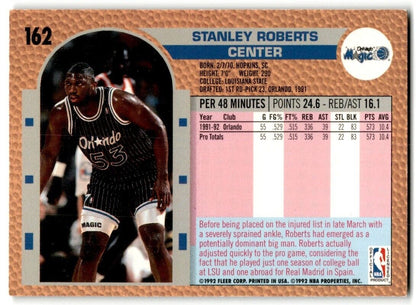 1992-93 Fleer Stanley Roberts Orlando Magic #162