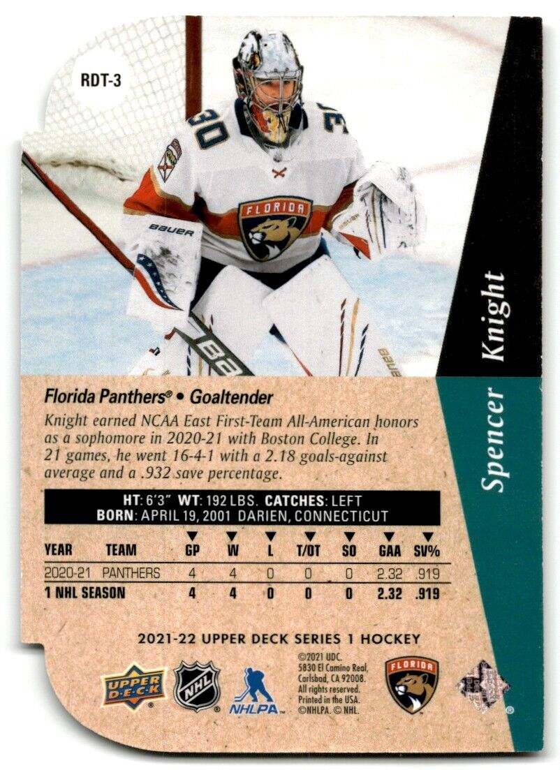 2021-22 Upper Deck 1994-95 Rookie Die-Cuts Spencer Knight Rookie Florida