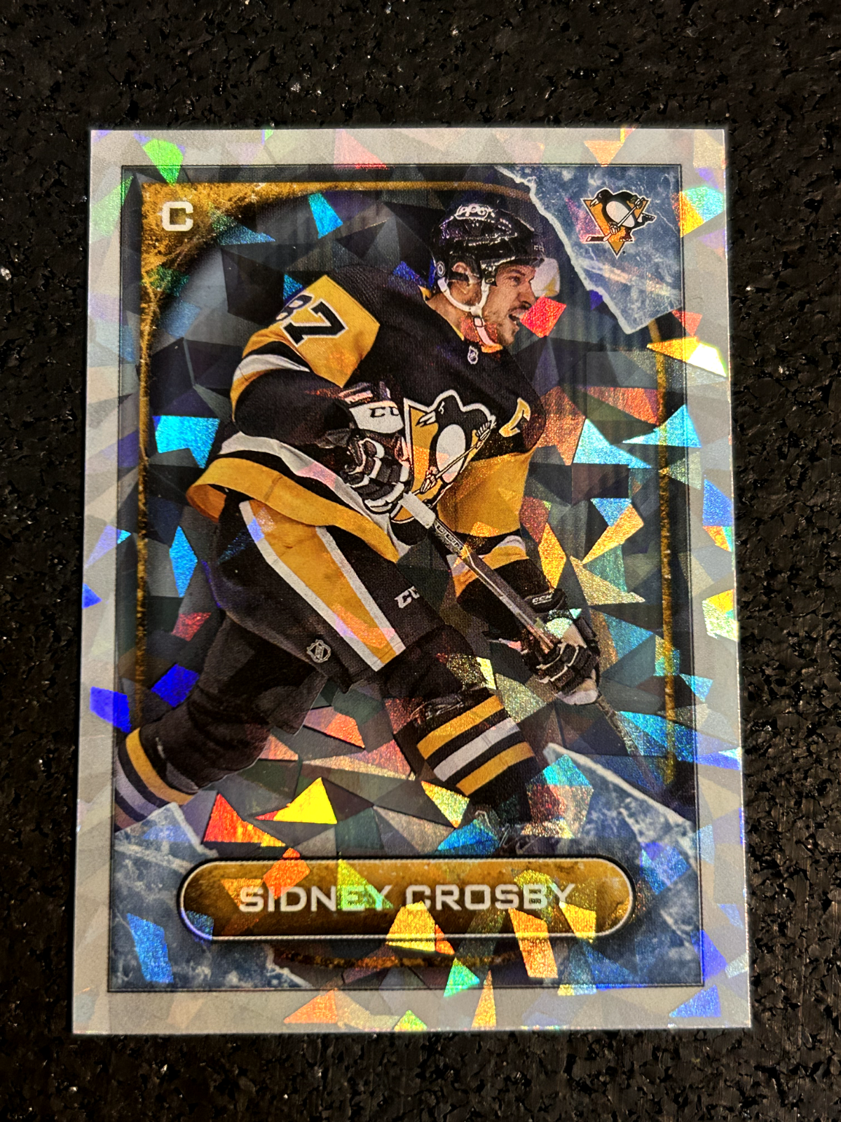 2021-22 Topps NHL Stickers #425 Sidney Crosby - Pittsburgh Penguins FOIL