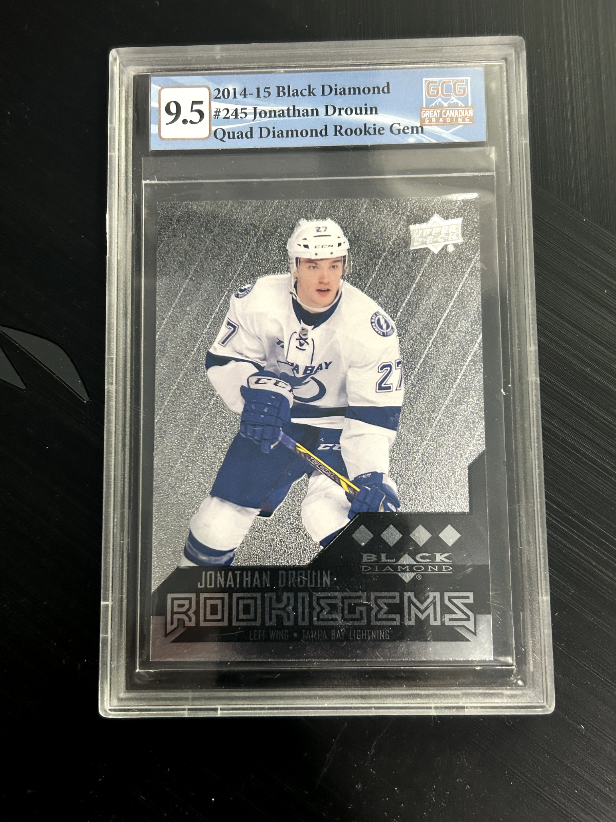 2014-15 UD Black Diamond Quad Gems Jonathan Drouin Rookie #245 Tampa Bay Graded