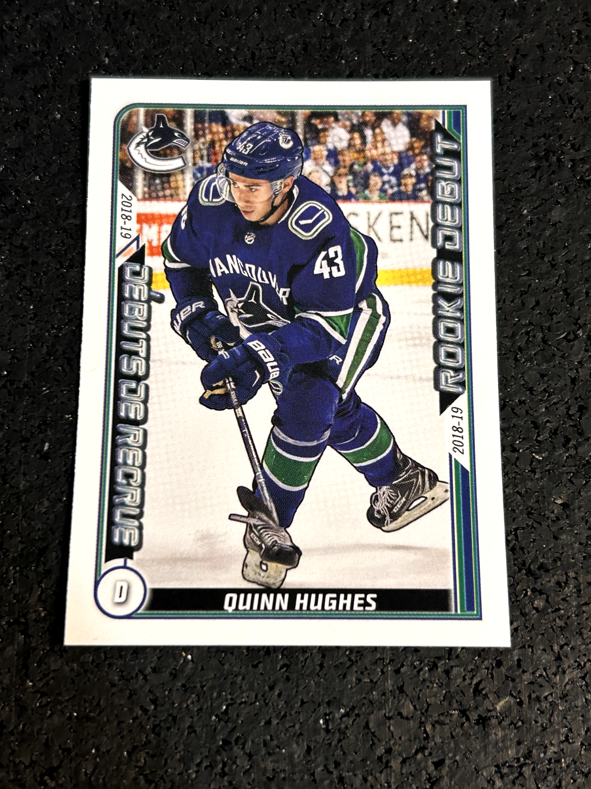 2019-20 Topps NHL Stickers #541 Quinn Hughes - Vancouver Canucks