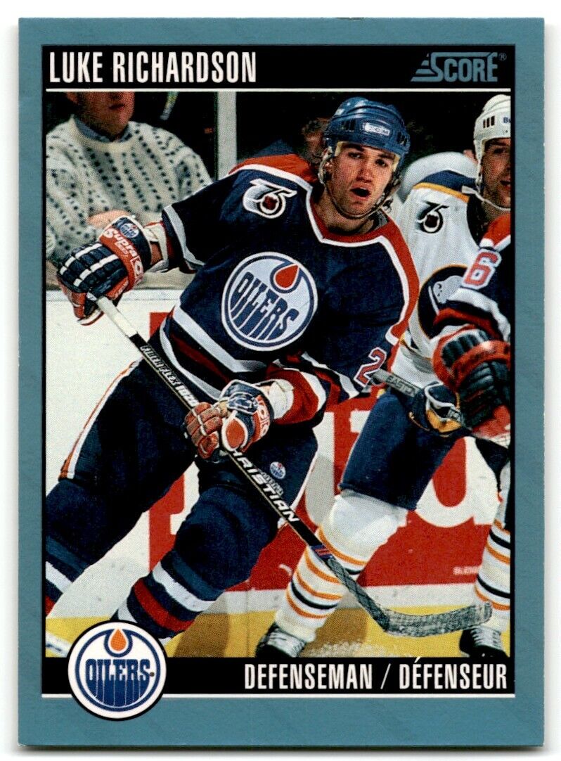 1992-93 Score Luke Richardson Edmonton Oilers #62