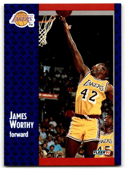 1991-92 Fleer James Worthy Los Angeles Lakers #104