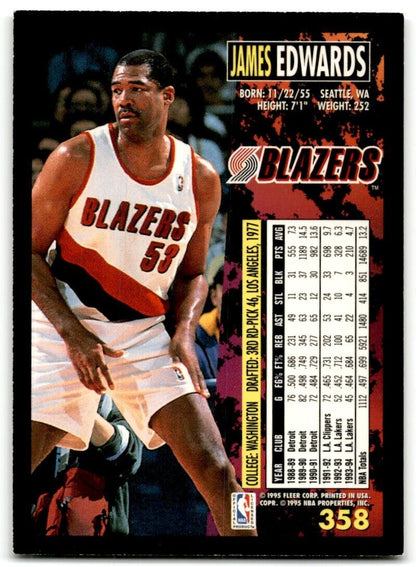 1994-95 Fleer James Edwards Portland Trail Blazers #358