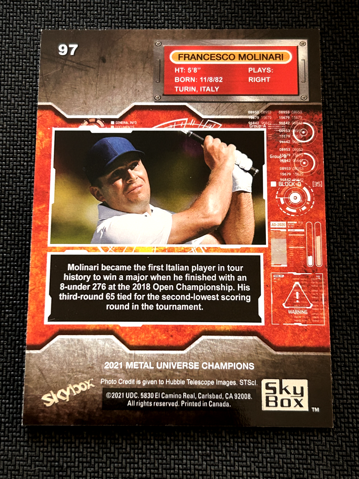 Francesco Molinari 2021 Skybox Metal Universe Champions #97