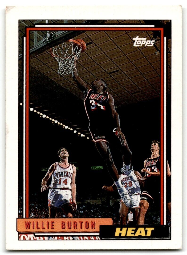 1992-93 Topps Willie Burton Miami Heat #62