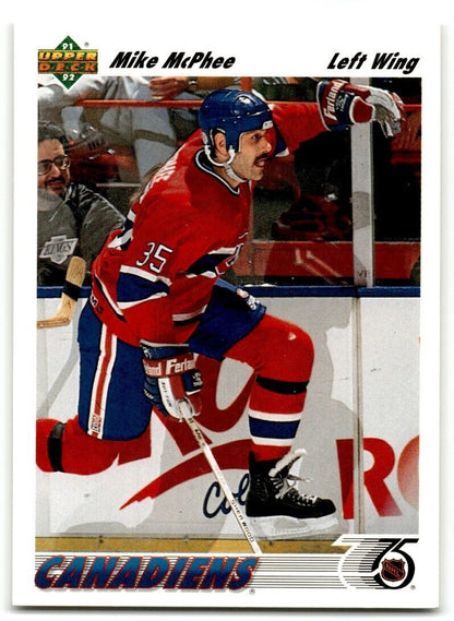 1991-92 Upper Deck French Mike McPhee Montreal Canadiens #487A