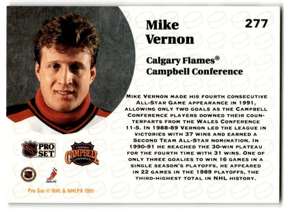 1991-92 Pro Set Mike Vernon Calgary Flames #277