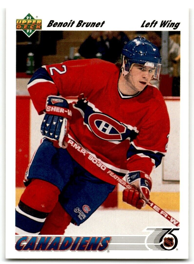 1991-92 Upper Deck French Benoit Brunet Rookie Montreal Canadiens #469B