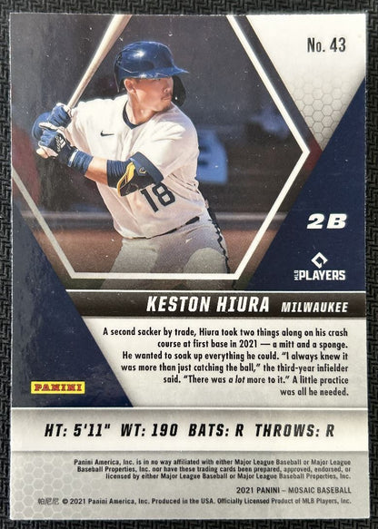 2021 Panini Mosaic Keston Hiura Milwaukee Brewers #43