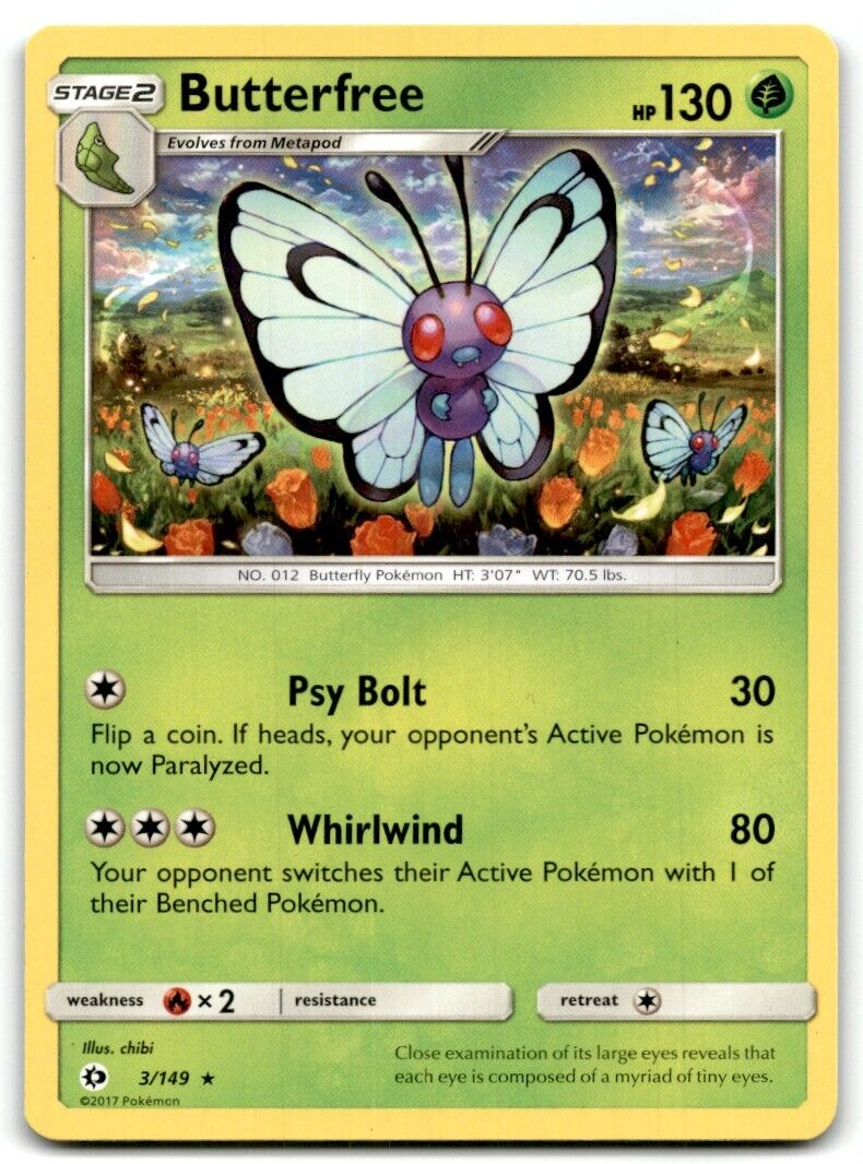 2017 Sun & Moon Butterfree Stage 2/Rare #3