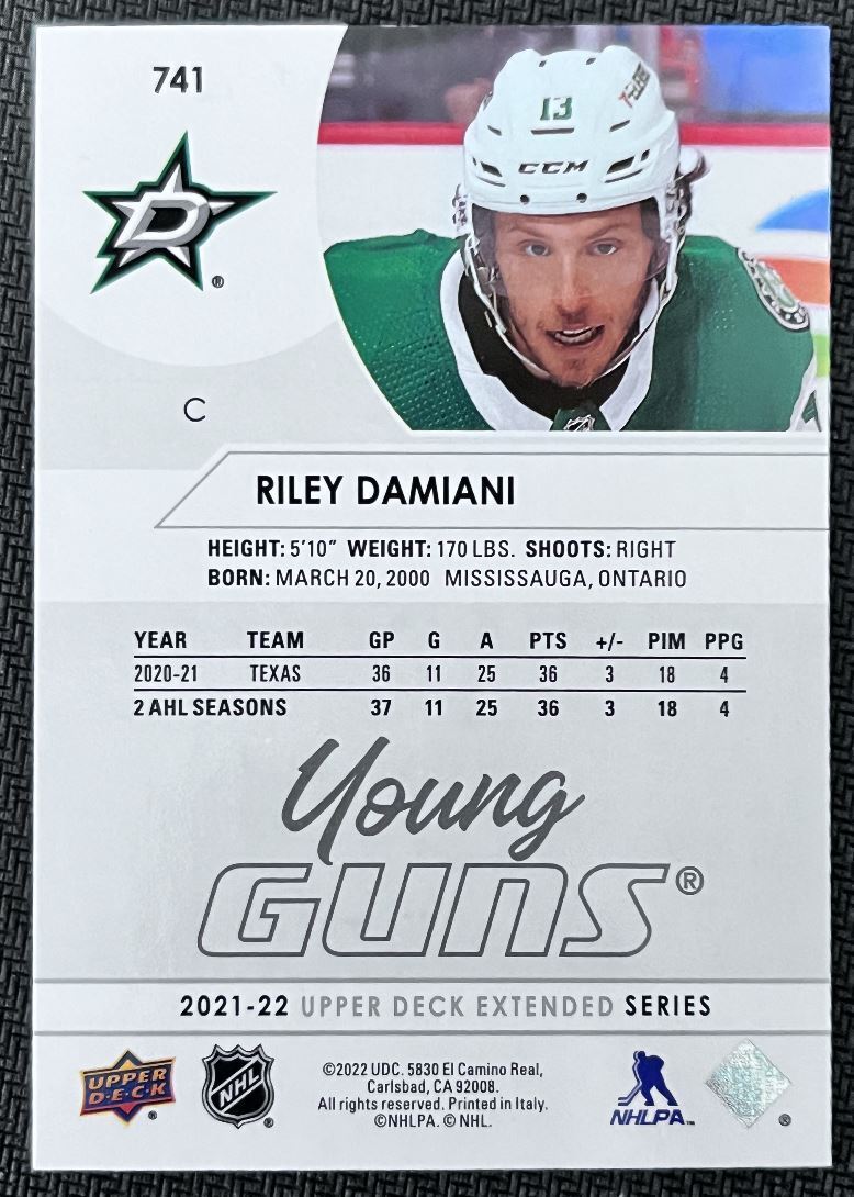 2021-22 Upper Deck Riley Damiani Rookie Dallas Stars #741