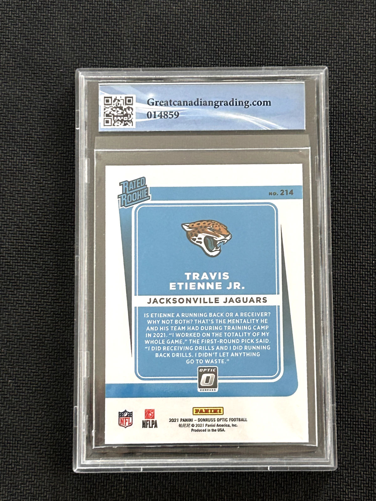 2021 Travis Etienne Jr. Donruss Optic Rated Rookie  #214 graded 9 Mint Jaguars