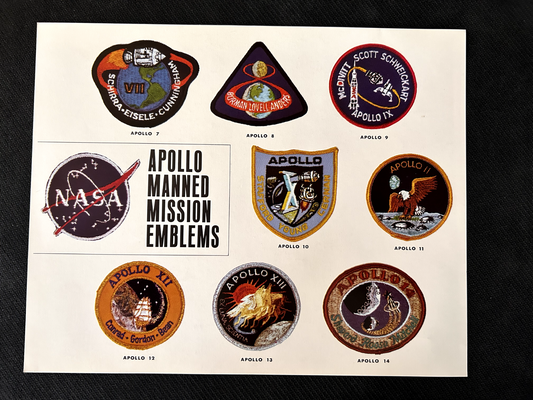 Apollo manned mission emblems  - Official litho