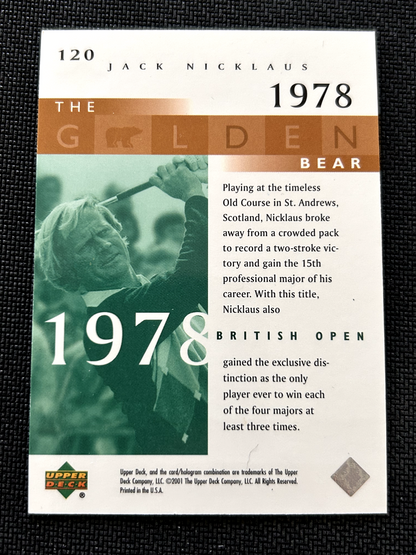 Jack Nicklaus 2001 Upper Deck Golf The Golden Bear #120 1978 British Open