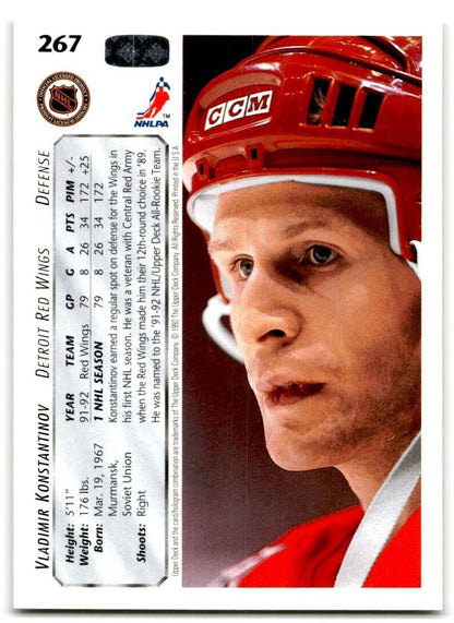 1992-93 Upper Deck Vladimir Konstantinov Detroit Red Wings #267