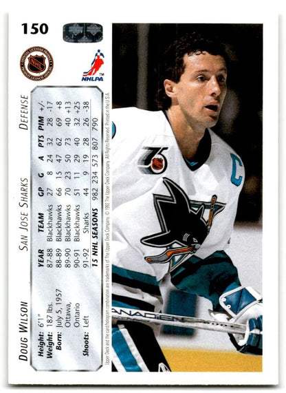 1992-93 Upper Deck Doug Wilson San Jose Sharks #150