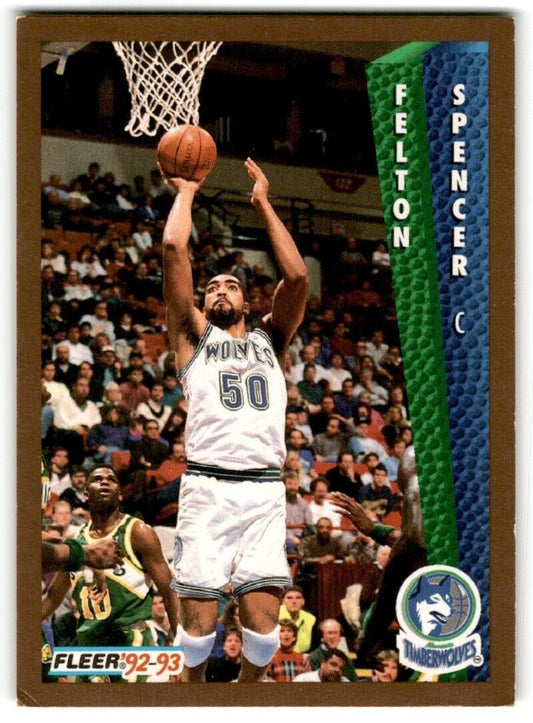 1992-93 Fleer Felton Spencer Minnesota Timberwolves #138